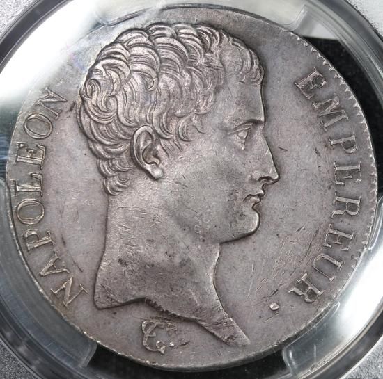 フランス France ナポレオン1世 無冠 5フラン銀貨 AN13(1807) PCGS AU55