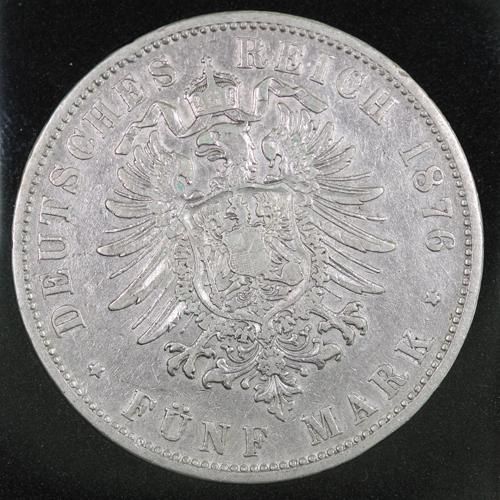 ドイツ Germany ヴュルテンベルク王国 カール1世 5マルク銀貨 1876年