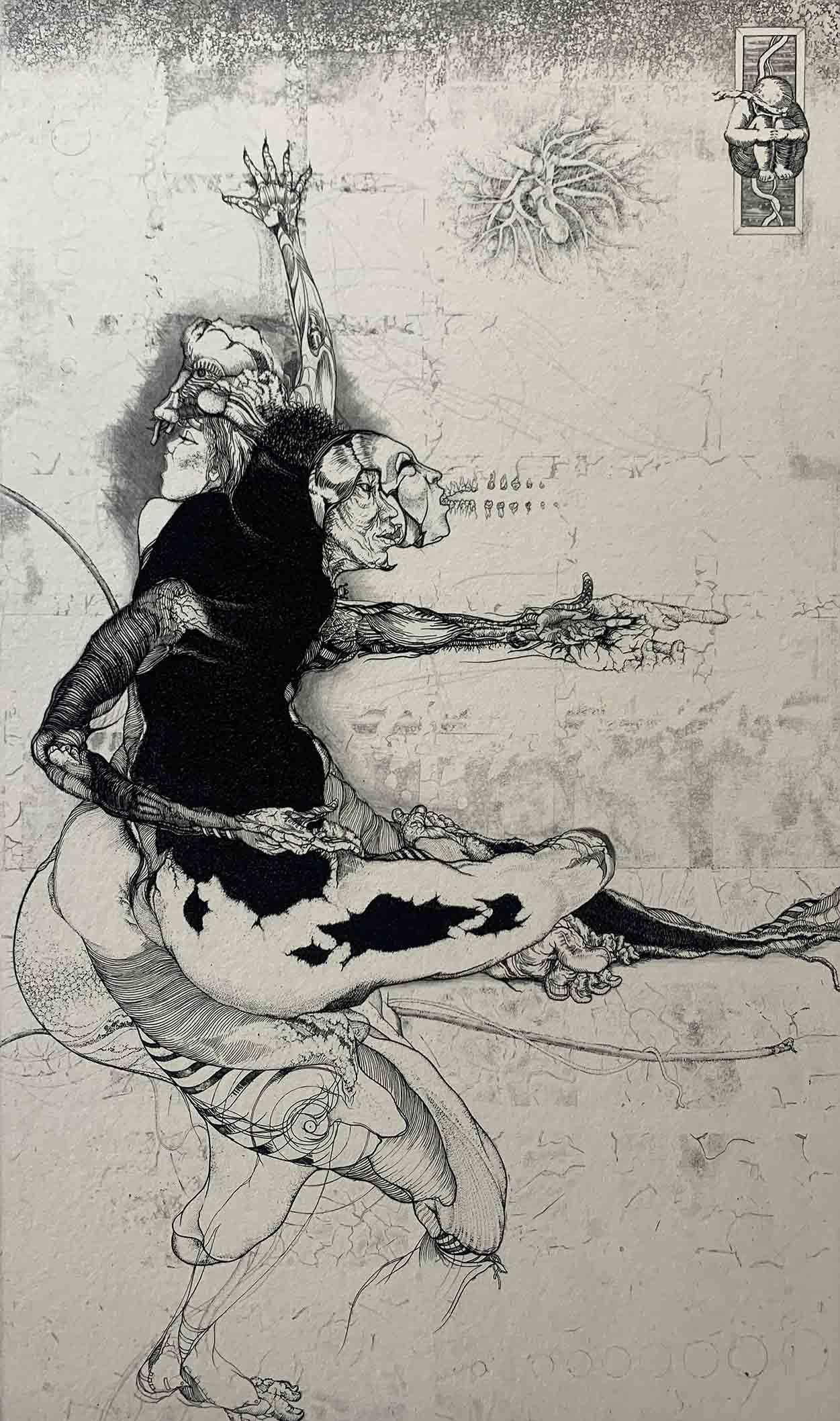 多賀 新 - y art gallery 多賀新 銅版画『W45 不毛な両性』直筆サイン入