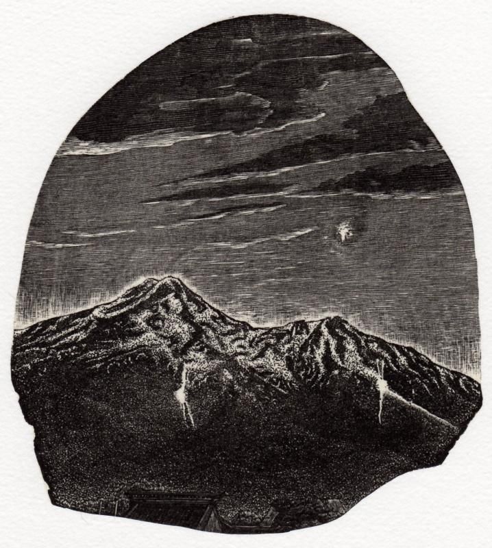 未使用 大正9年◇白馬頂上展望スケッチ 佐藤清：画 和紙 木版画 6枚