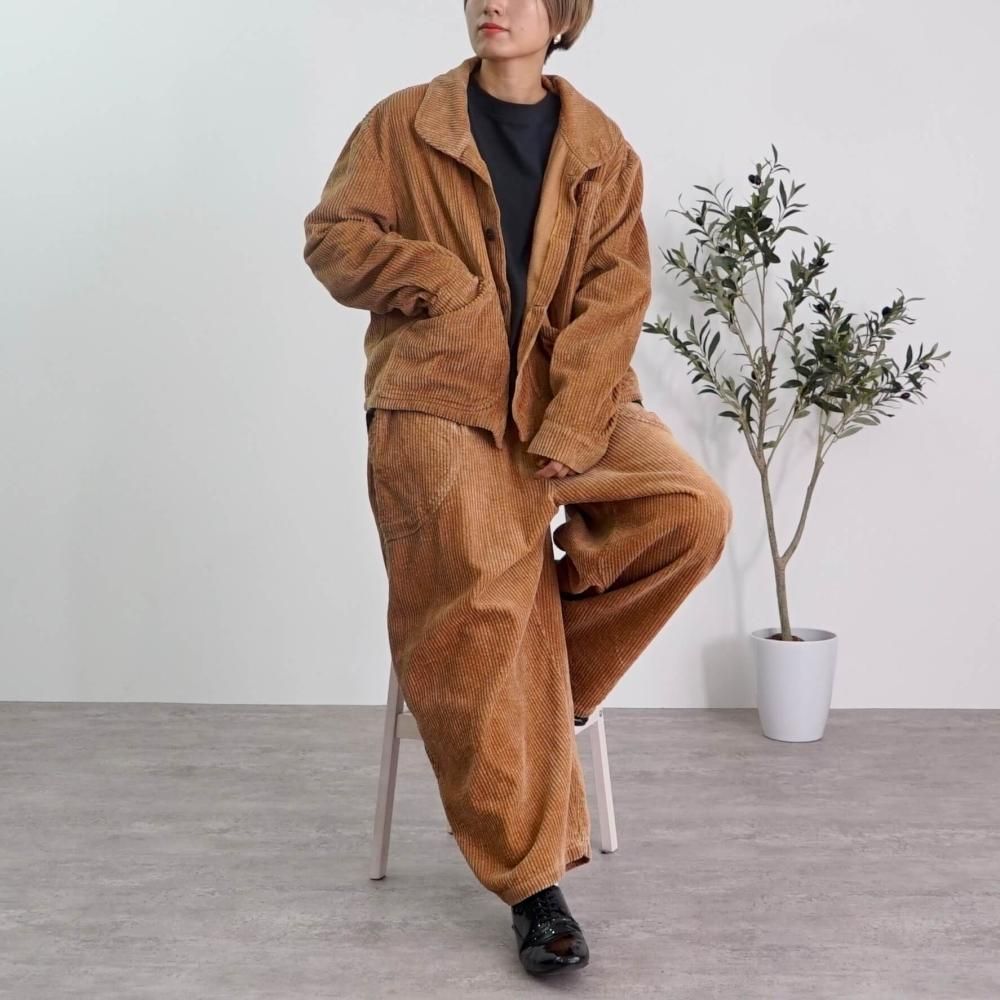 コーデュロイえりがわりブルゾン/ブラウン/遠州織物 | モードテイスト