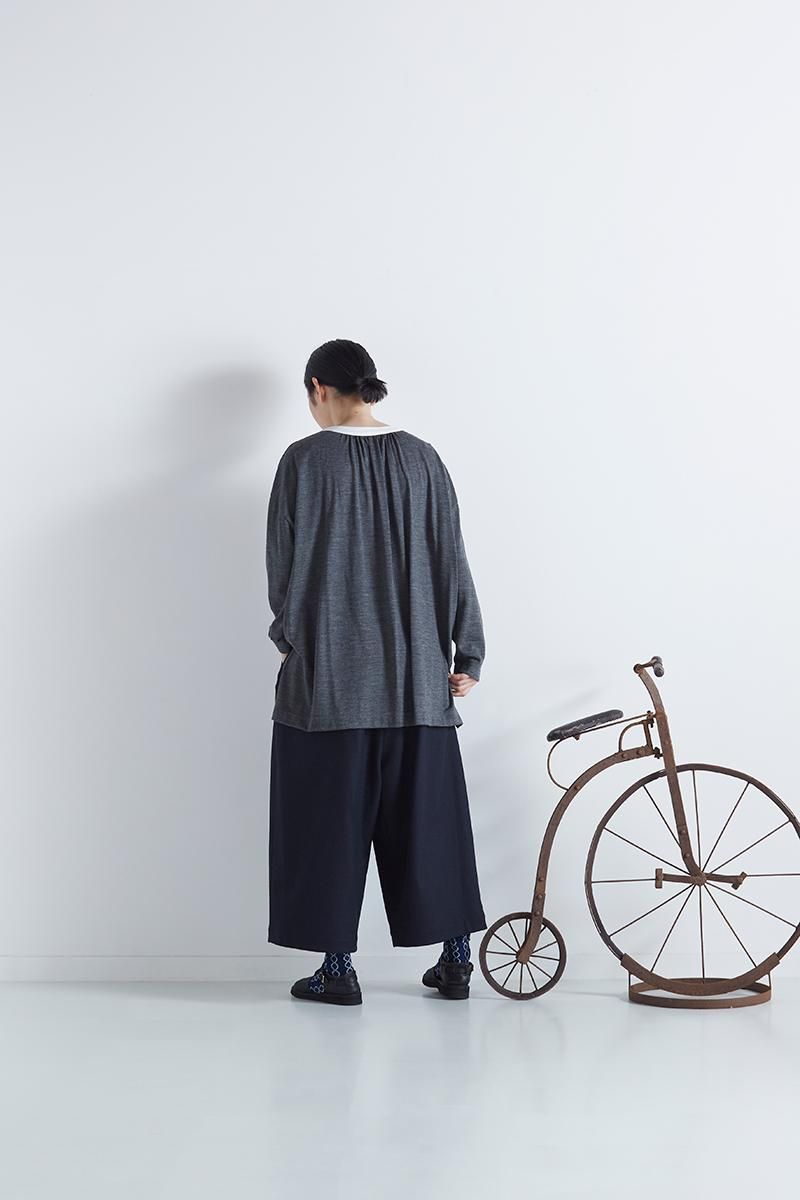 アトリエナルセ furano wool wide pants navy｜アトリエナルセ furano