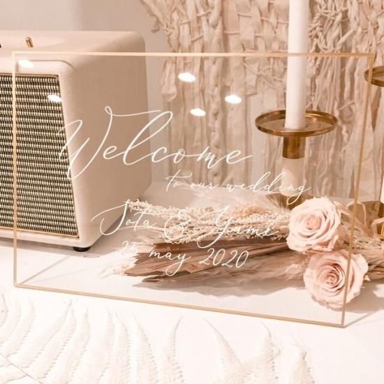 グラスアート 薔薇 ウェルカムボード