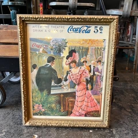 フレーム付 ヴィンテージコカコーラ ポスター - ヴィンテージ雑貨の