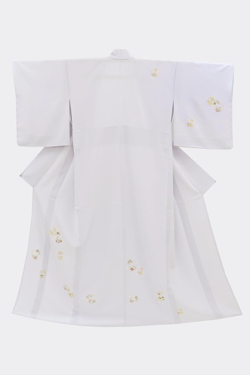 銀座【B-4098】京摺り友禅 伝統工芸士 岡本澄生作 単衣 付下げ 薄藤色