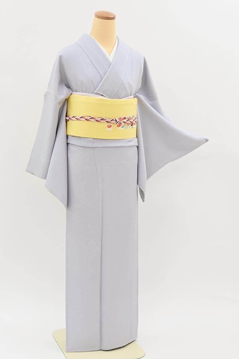 銀座【C-3332】染一ッ紋 色無地 白菫色 桐竹鳳凰の地紋（反端付