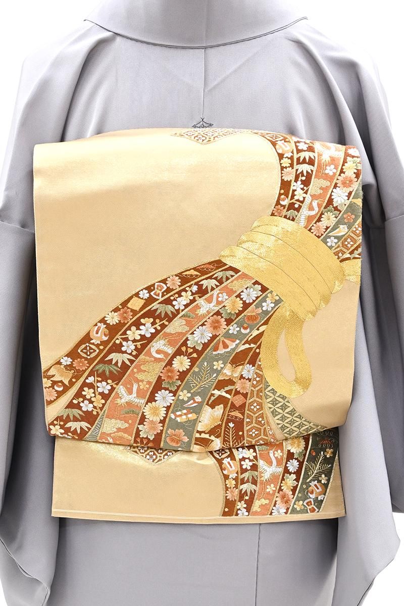 銀座【L-8573】刺繍 袋帯 金色 束ね熨斗文 - 銀座きもの青木｜長く大切
