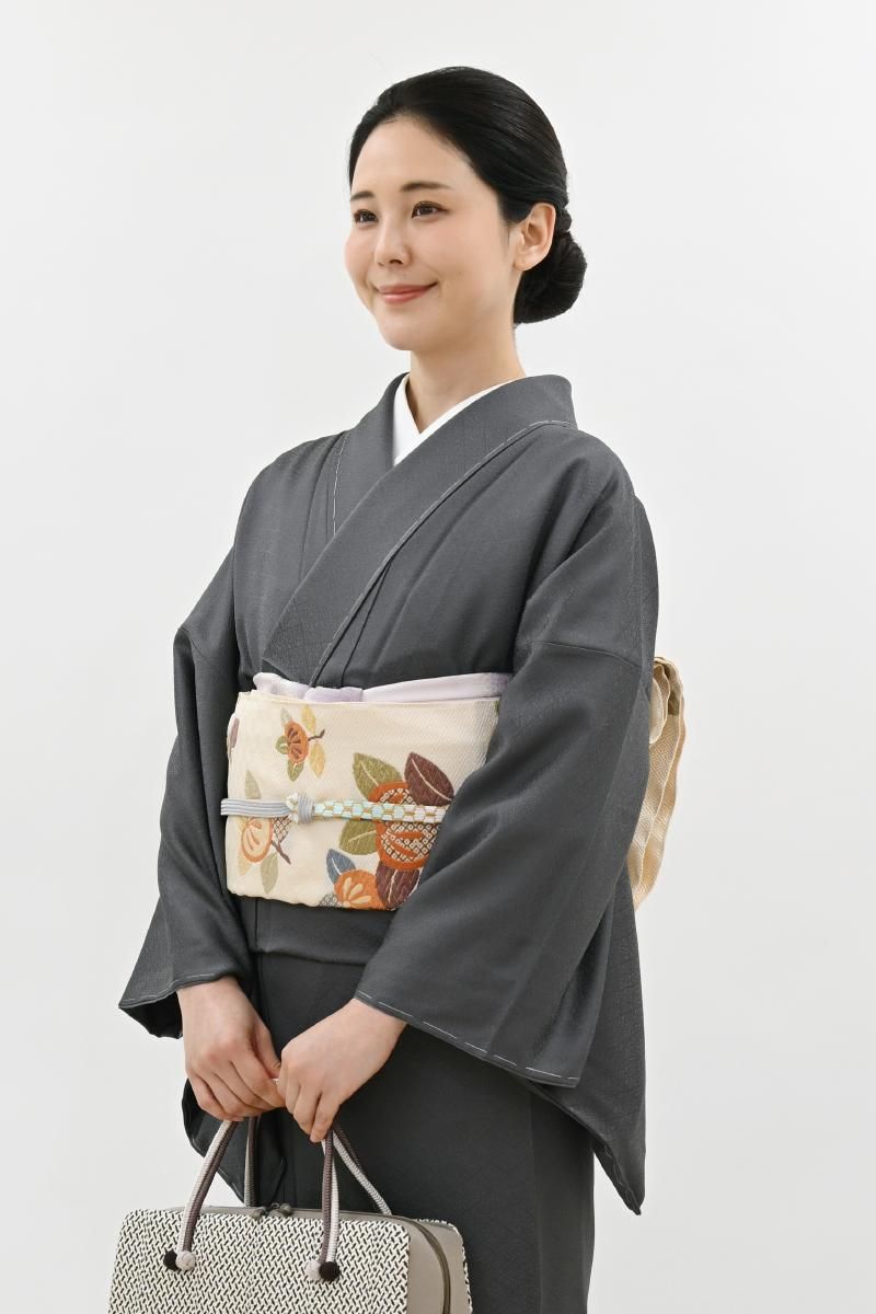 銀座【L-8576】袋帯 生成色 橘文 - 銀座きもの青木｜長く大切に着続け