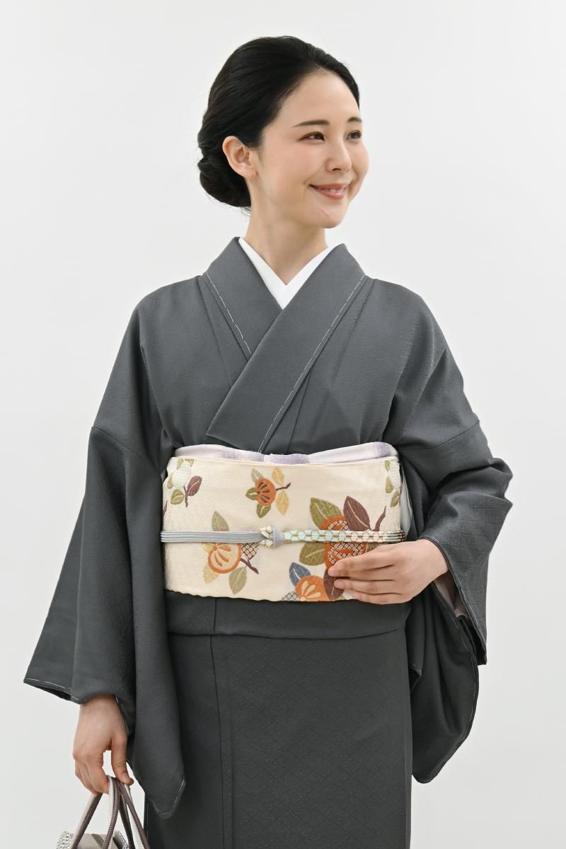 銀座【L-8576】袋帯 生成色 橘文 - 銀座きもの青木｜長く大切に着続け