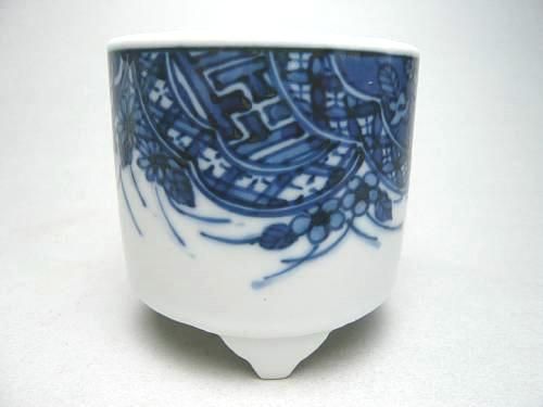 染付古紋聞香炉 - 京焼清水焼 松韻堂