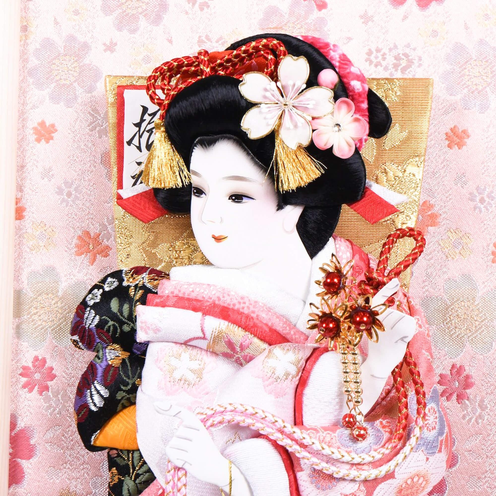 作者不詳/三閑/美人画/正月羽根つき/版画/掛軸☆宝船☆Y-544 JM