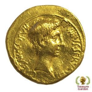 古代ローマコイン BC27年頃 アウレウス金貨 アウグストゥス帝] 【NGC