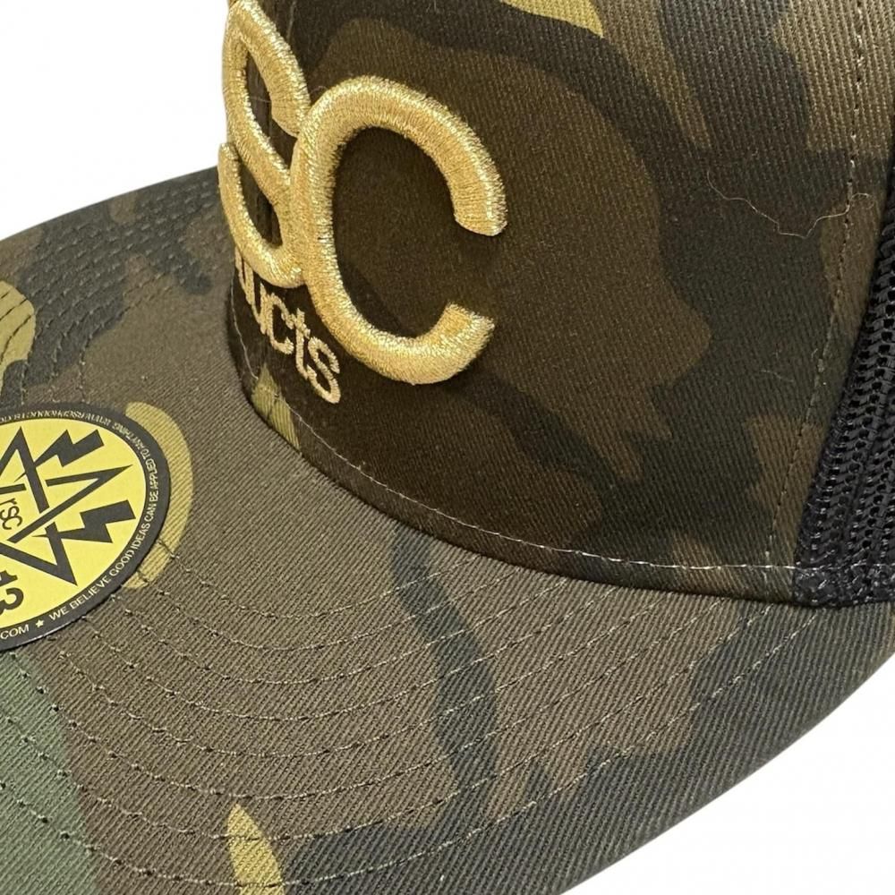 3D刺繍 ロゴ メッシュキャップ(カモフラージュ)金 - rscproducts