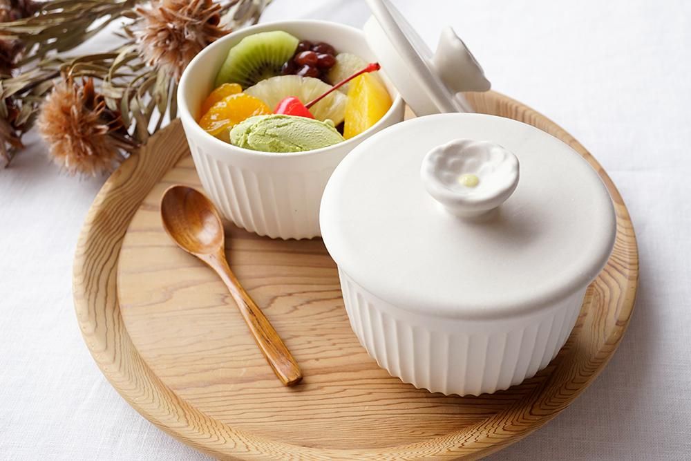 イ49 蒸しカップ 花 - 益子焼の小さな窯元「よしざわ窯」- 生活陶器