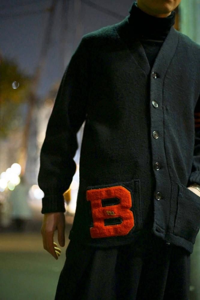 VENUS】ヴィンテージ レタードカーディガン ブラック【1960's