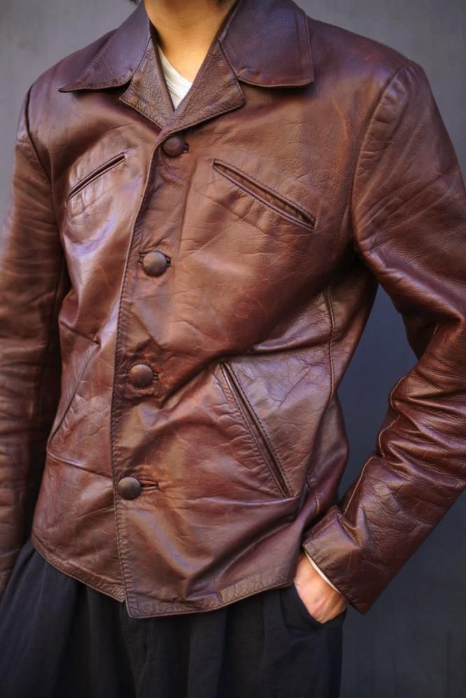 GLASS WATER】ヴィンテージ レザージャケット 初期タグ【1970's