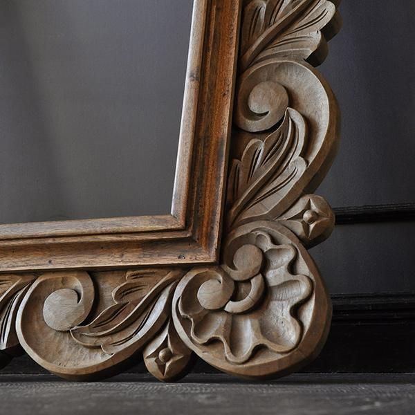 フランス アンティーク 木枠 鏡 ミラー 古道具 ブロカント 蚤の市