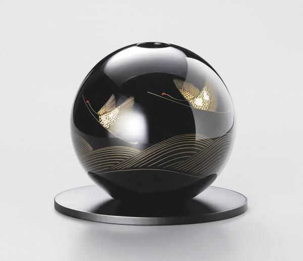 越前漆器 漆塗り花器 沈金手彫り 日展作家富田立山 伝統工芸 記念品 贈答品