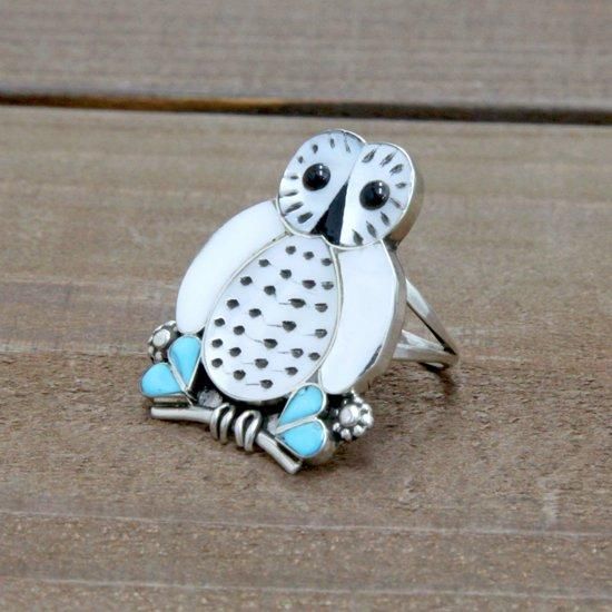 ズニ族 陶器 人形 フクロウ ビンテージ 1940年代 プエブロ USA ズニ族