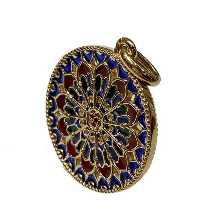 18金 ノートルダム大聖堂 エマイユ フランス製 K18ステンドグラス