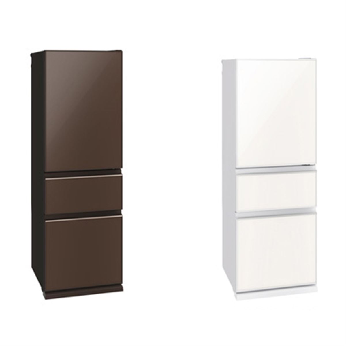 三菱電機、氷点下ストッカー搭載のコンパクト3ドア冷蔵庫「CG シリーズ