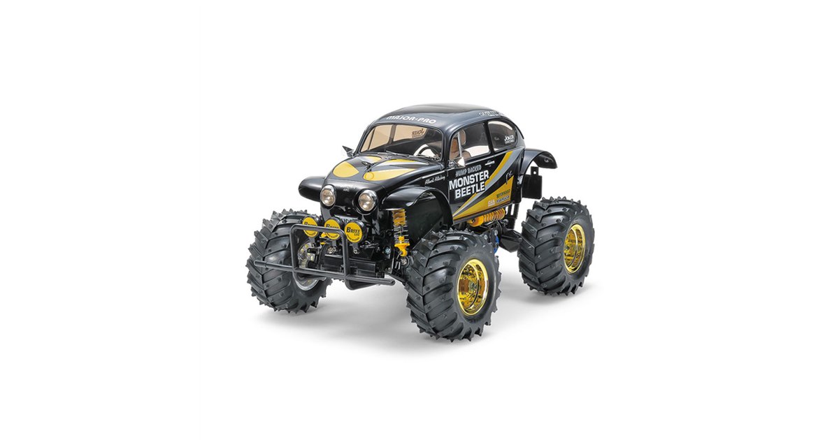 タミヤ、ブラックボディの電動RC「モンスタービートル」スペシャル仕様