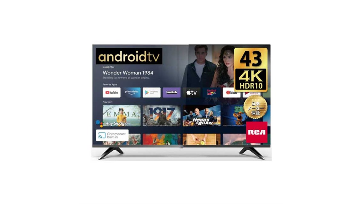 RCA 43V型 4K チューナーレス 液晶テレビ RCA-43N1 アプリ○ RCA 43V型 4K