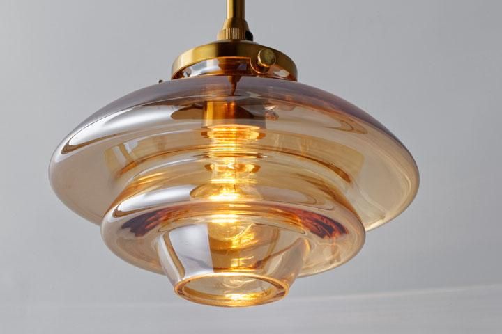 ペンダントライト 北欧モダン ガラス Linne アンバー｜デザイン照明のCROIX