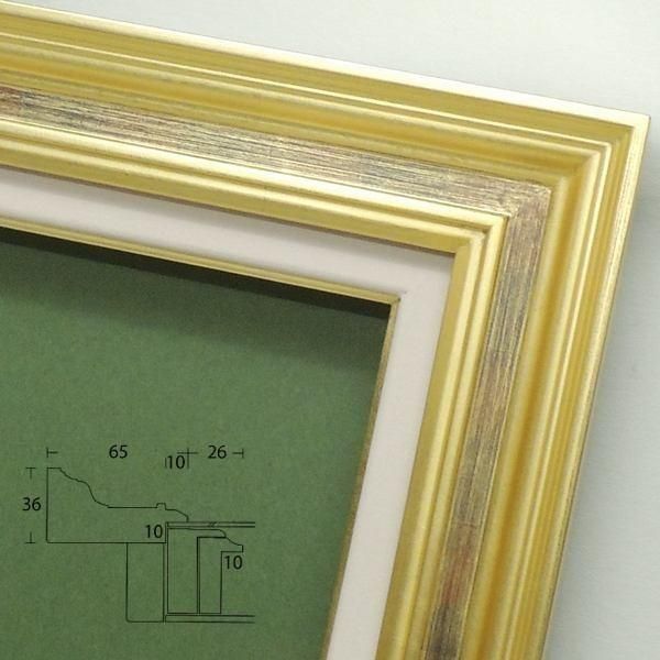 F30 油彩額縁 金色 彫刻付き アクリル付き F30 油彩額縁 金色 彫刻付き