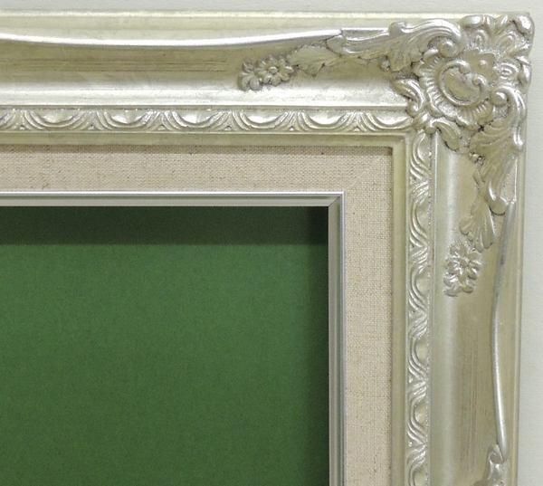 ち*す様 F8号 バロック調 油彩額縁 シルバーフレーム 銀色 ち*す様 F8