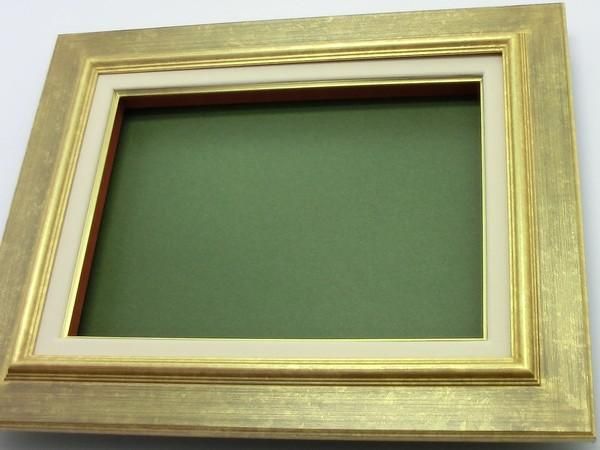 P10号 油彩額縁 ゴールドフレーム 金色 布カバー 箱付き P10号 油彩