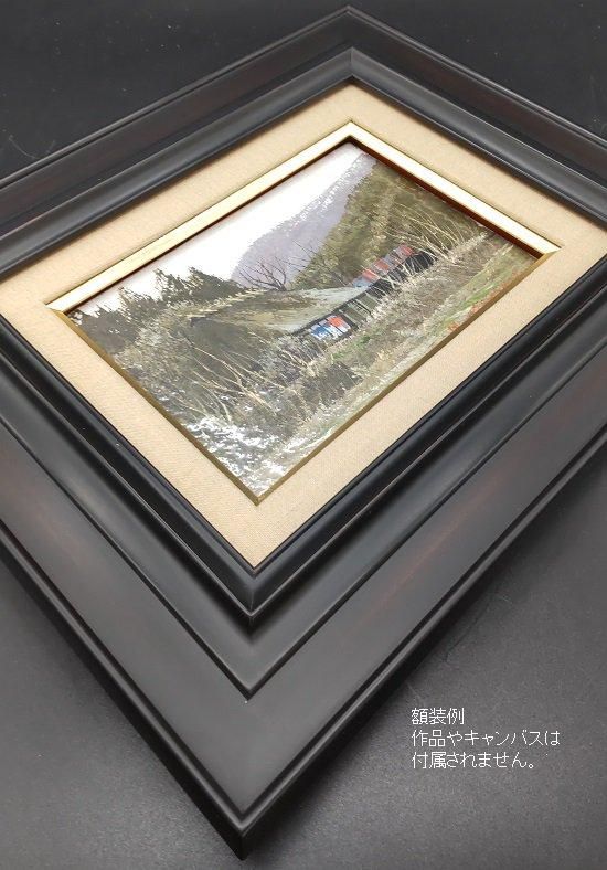 油絵F6 白胡蝶蘭 (板に油絵) 表面アクリル板付き 額グレー 【公式通販】