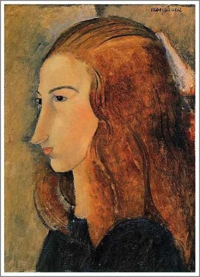 モディリアーニ【ジャンヌ・エビュテルヌの肖像3】 - 手描き 絵画