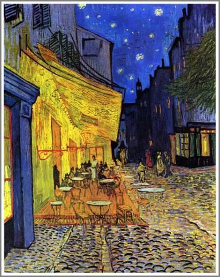 風水インテリア（金運）28位 ゴッホ【夜のカフェテラス】 - 手描き