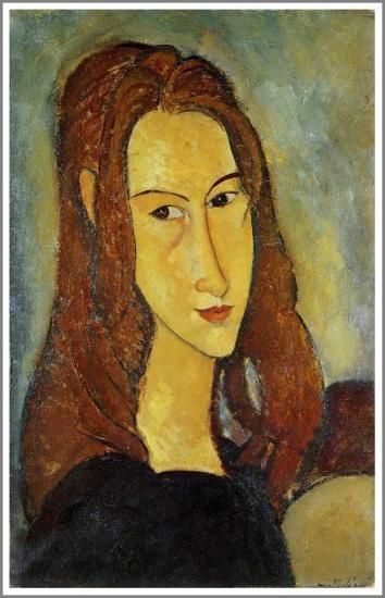 モディリアーニ【若い女の肖像（ジャンヌ・エビュテルヌ）】 - 手描き