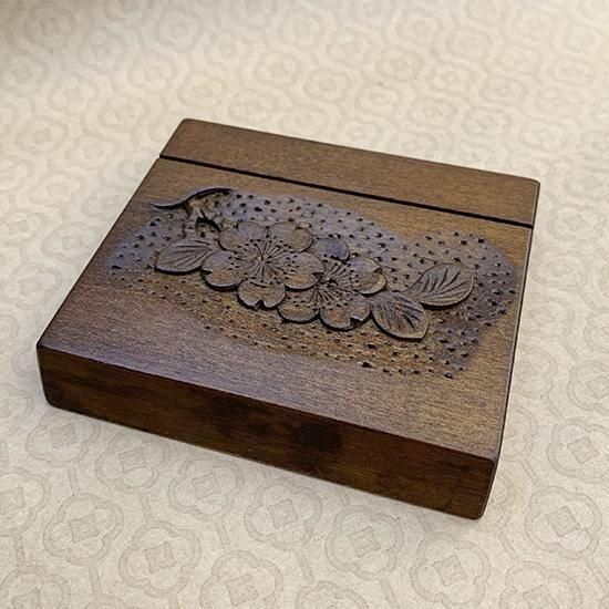 軽井沢彫大型木製フレーム 美しい桜柄彫刻 珍品 32✕37cm 軽井沢彫大型