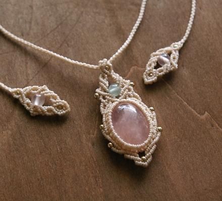 handmade_Luna】マクラメ× アメシスト ネックレス【2点セッ