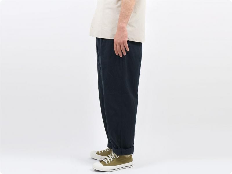 YAECACHINO CLOTH PANTS タックテーパード NAVY 30 YAECACHINO CLOTH