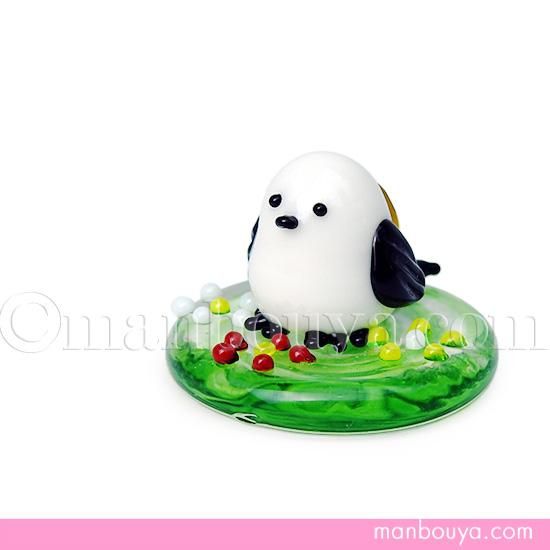 シマエナガ グッズ ガラス細工 ミニチュア 雑貨 飾り 置物 しまえなが