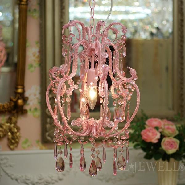 レトロ商品）ピンクローズトール シャンデリア レトロ商品）ピンク