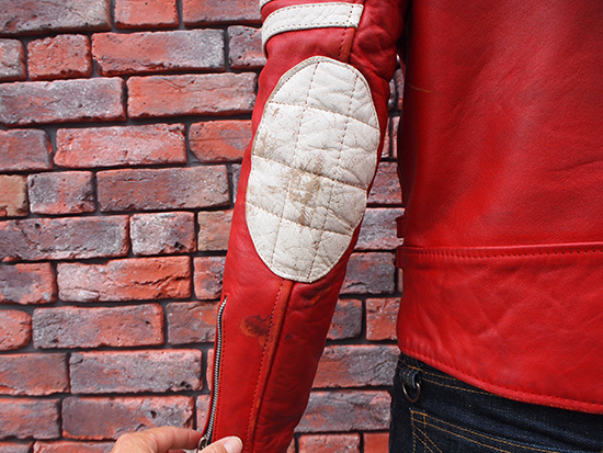 赤 白 ロンジャン ライダース 80年代 英国製 ヴィンテージ リアル