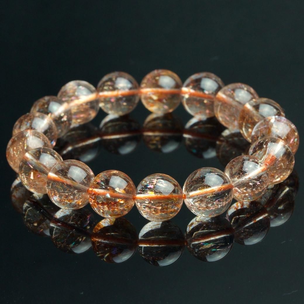 鑑別書付き レピドクロサイトインクォーツ】天然石 ブレスレット レピ