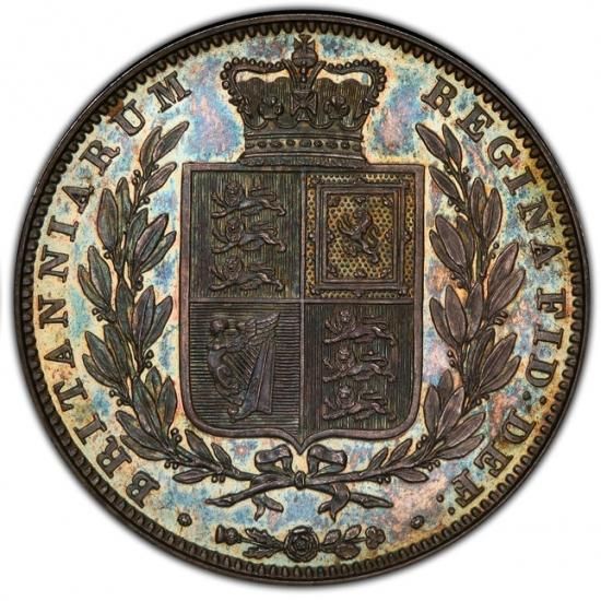 イギリス 1839 ビクトリア ヤングヘッド ハーフクラウン 1/2クラウン