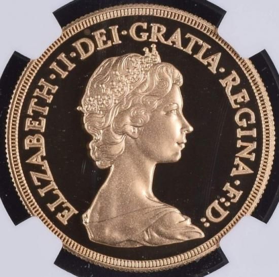 イギリス 1981 エリザベス2世 ヤングエリザベス 5ポンドプルーフ金貨