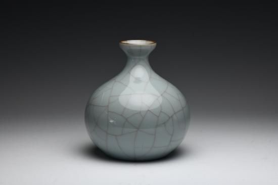 陶芸家 川瀬忍 青磁 花瓶 花入 中国写 中国古陶磁 箱なし 陶芸