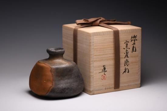最上作☆中村真【師：中村六郎・金重道明】備前（窯変）徳利☆