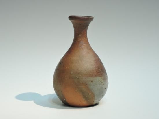 備前焼 金重素山 （人間国宝 金重陶陽の弟）備前徳利 共箱 備前焼