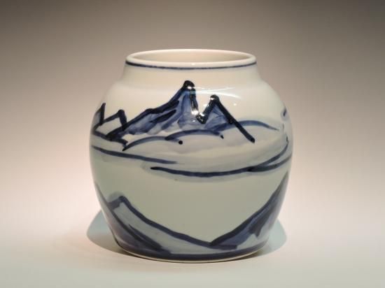 骨董染付龍富士山三つ組入れ子鉢