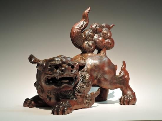 慶應◇人間国宝【金重陶陽】初期時代の秀作！精巧な細工物 備前焼獅子