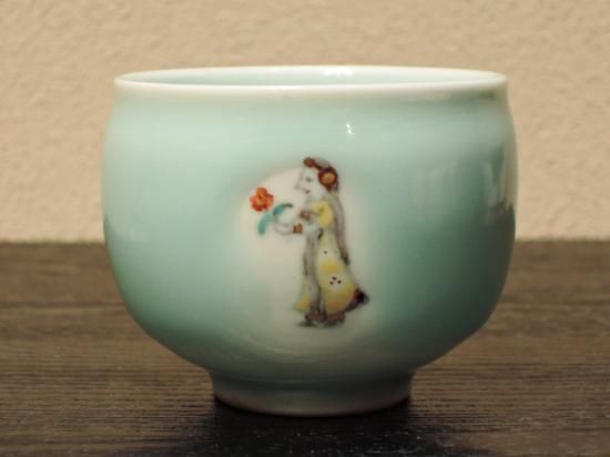 三浦小平二 青磁 ぐい呑み 三浦小平ニ ぐい呑み 三浦 小平二 作 『青磁